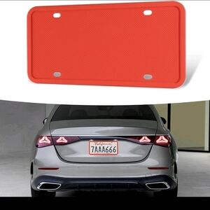 2 RED Silicone License Plate Frame Covers Rubber License Support Holder
